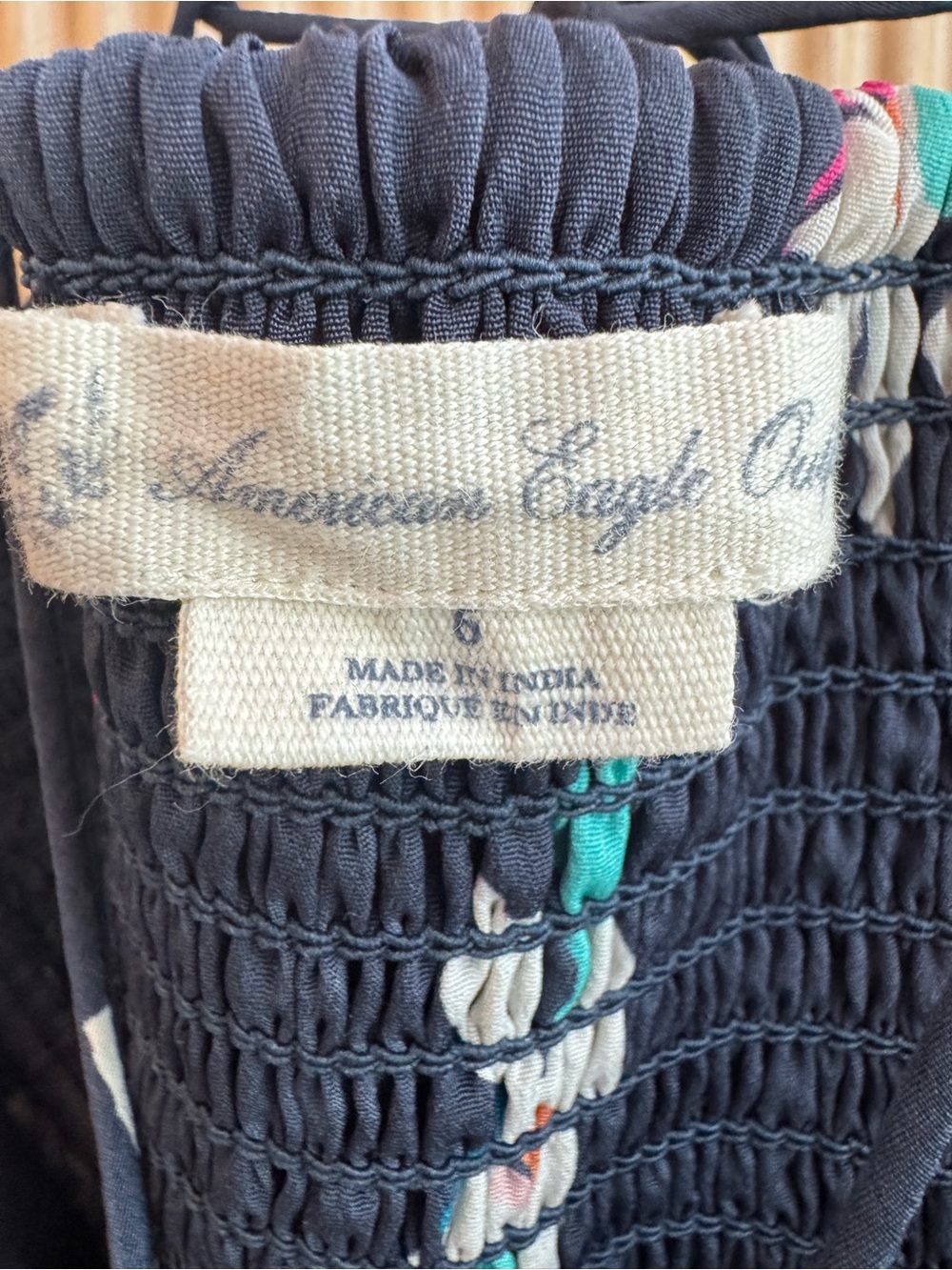 American Eagle Outfitters Navy Floral Summer Romper with Pockets - Picture 6 of 7